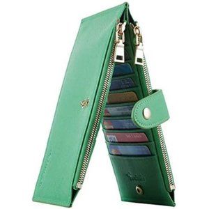 Womens Wallet RFID Blocking Bifold Multi Card Case Wallet with Zipper Pocket